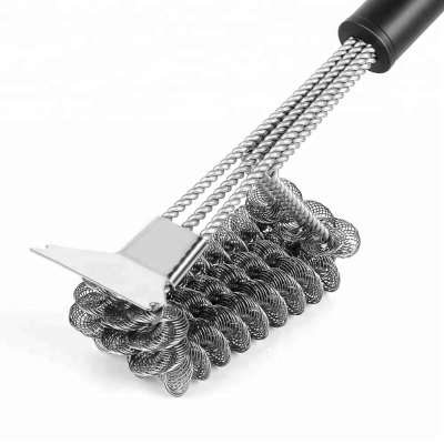 BBQ Grill Brush Grill cleaning Brush for Charcoal Infrared or Gas Grill 3 in1 Bristle Free Barbecue Brush and Scraper